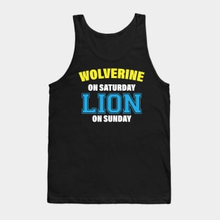 Vintage Wolverine On Saturday Lion On Sunday Men Women Tank Top